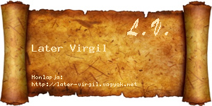 Later Virgil névjegykártya